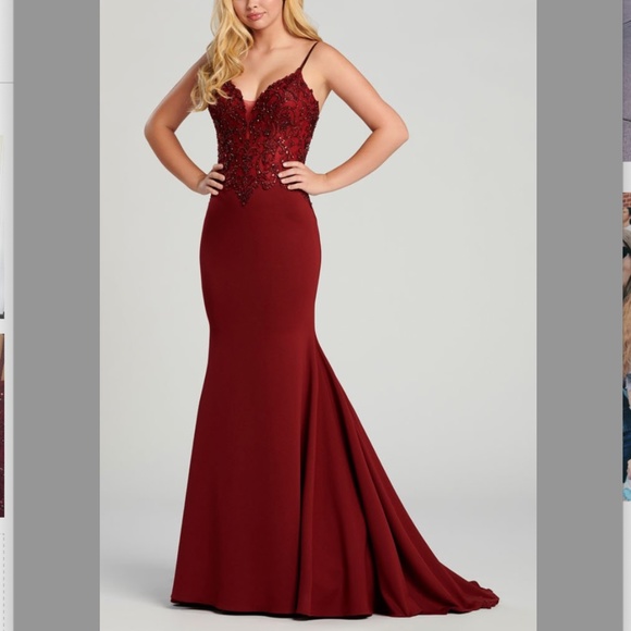Ellie Wilde formal evening dress color: wine red size: 0
